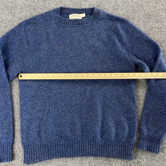 VTG Creighton Shirtmakers Blue Knit Crewneck Sweater Men’s Size L Made In USA - Picture 5 of 7